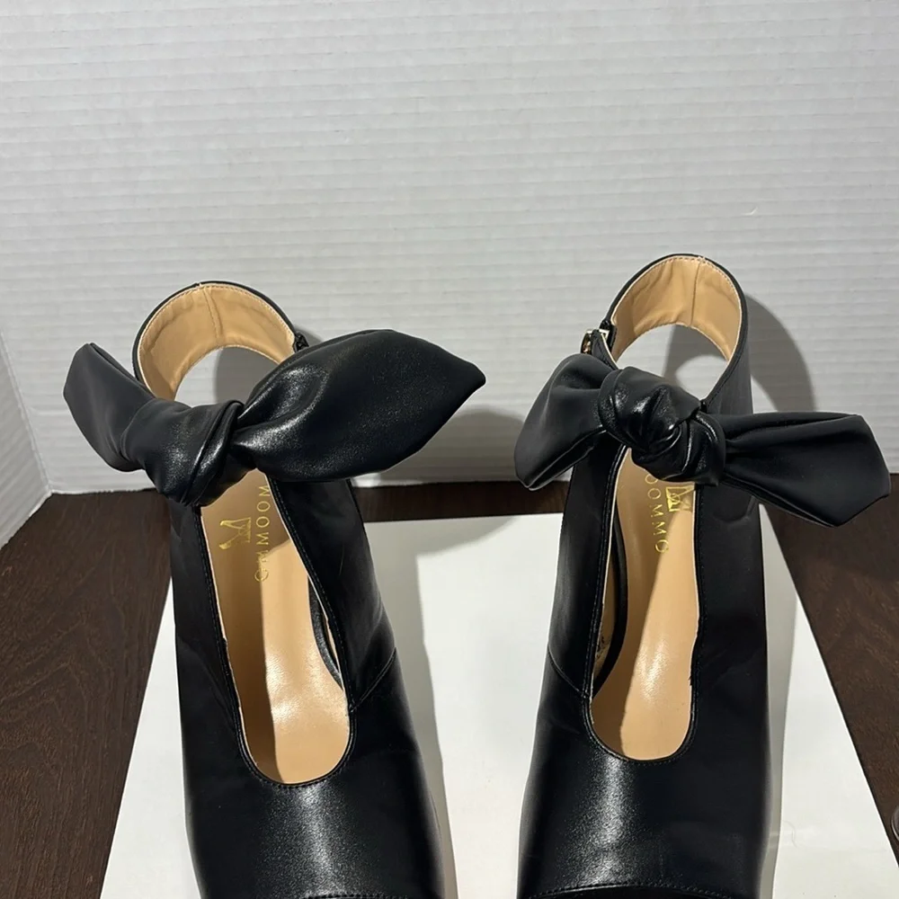 Moommo Elegant Black Women's Peep-Toe Heels